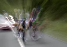 Ciclistas con efecto zoom. La Vuelta 2014.